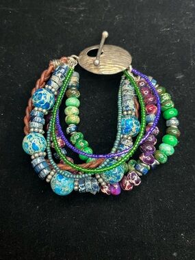 1653 Artisan Multi-Strand Beaded Imperial Jasper Bracelet